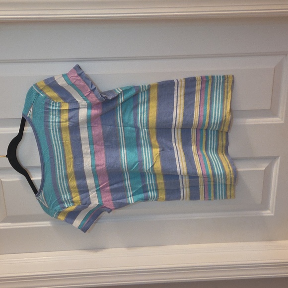 Talbots Purple Blue Striped Multicolor Women's Top Small - Picture 4 of 4